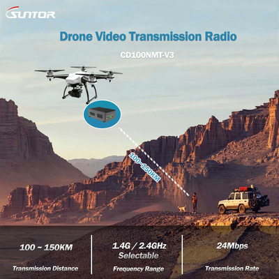 CD100NMT Μεταδότης COFDM μεγάλης εμβέλειας για UAV/ Drone, διπλής κεραίας MIMO σχεδιασμός, έως 150 km